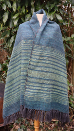 omslagdoek petrol/zacht groen  85x190