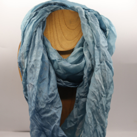 Zijden sjaal   zacht blauw  45x180