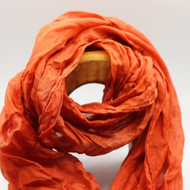 Zijden sjaal  oranjerood  45x180