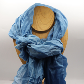 Zijden sjaal blauw 45x180
