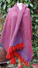 omslagdoek rood blauw 85x190