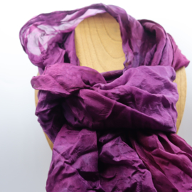 Zijden sjaal paars roze  90x200
