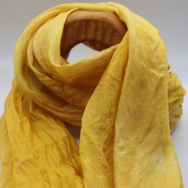 Zijden sjaal warm geel 45x180