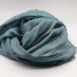 Zijden sjaal azuurblauw 90x90