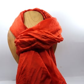 silk scarf red 90x200