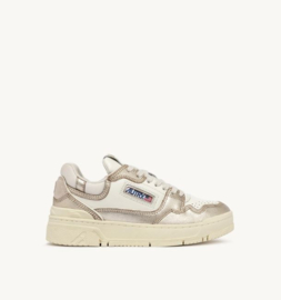 autry CLC MB01 low PLATINUM LEATHER AND SUEDE