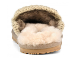 Suede slipper full eskimo stitch - Elephant Grey