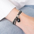 A beautiful story Nirmala black onyx silver armband