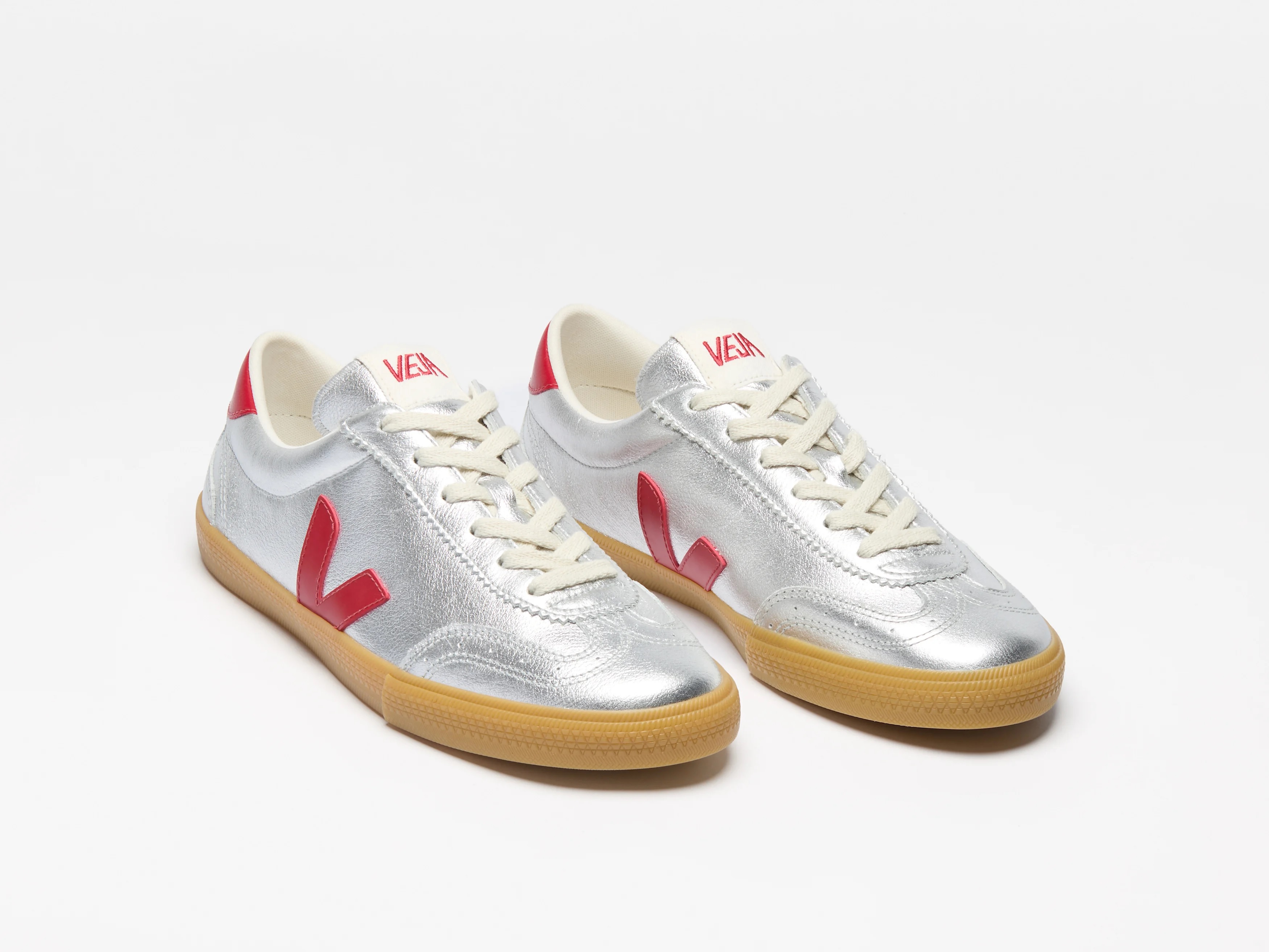 Veja - Volley - Leather Silver / Pepper