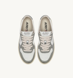 Autry WB44 Medalist Low Leather White/Steel Grey