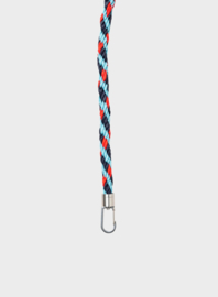 Susan Bijl - The New Kumihimo Strap - Short - Key Blue & Red Alert