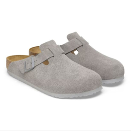 Birkenstock Boston suède stone coin