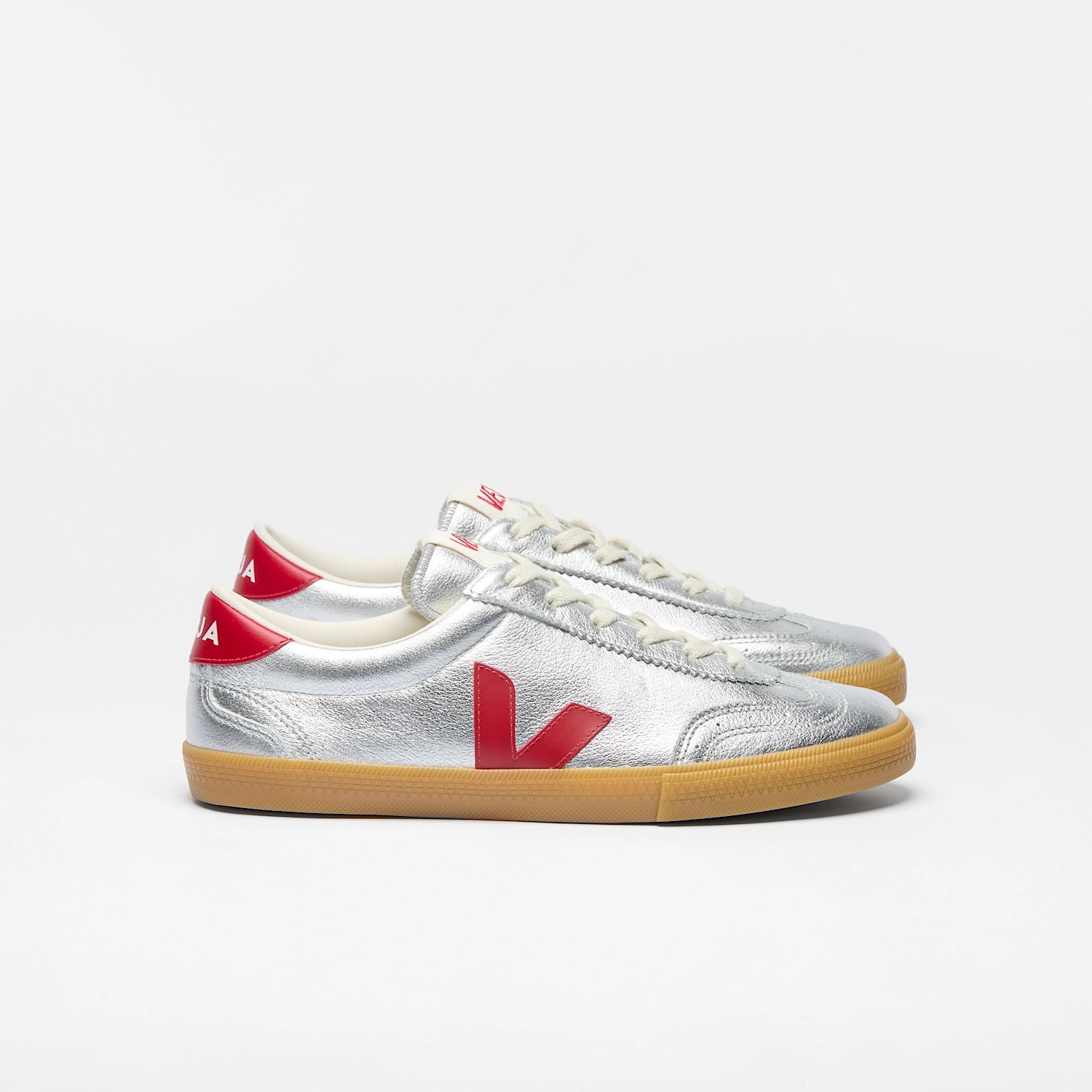 Veja - Volley - Leather Silver / Pepper