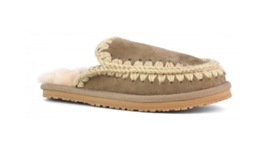 Suede slipper full eskimo stitch - Elephant Grey