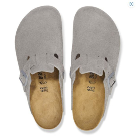 Birkenstock Boston suède stone coin
