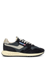 Autry - NC05 REELWIND LOW BLACK AND WHITE CRACKED LEATHER AND NYLON
