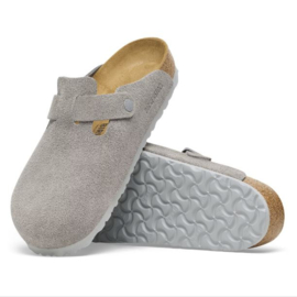 Birkenstock Boston suède stone coin