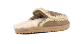 Suede slipper full eskimo stitch - Elephant Grey