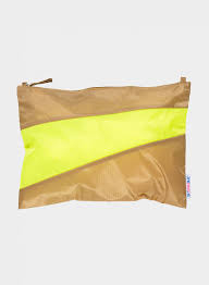 Susan Bijl the new pouch camel & fluo yellow large