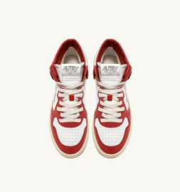 Autry WB02 medalist mid leather white/ red