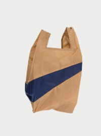 Susan Bijl - The New Shopping Bag - Camel & Navy MEDIUM