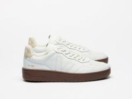 Veja - V-90 - White Leather / Pierre / Almond
