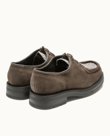 Kleman - TAMBOUR VS woman -  Brown suede derby shoes with thick sole