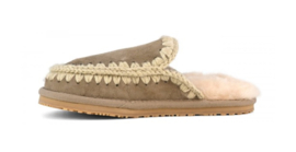 Suede slipper full eskimo stitch - Elephant Grey