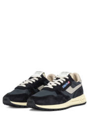 Autry - NC05 REELWIND LOW BLACK AND WHITE CRACKED LEATHER AND NYLON