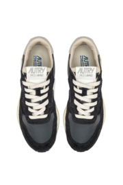 Autry - NC05 REELWIND LOW BLACK AND WHITE CRACKED LEATHER AND NYLON