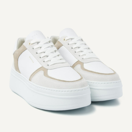 Nubikk - Bayou Platform - White leather / taupe