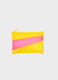 Susan Bijl - The New Pouch - TV Yellow & Fluo Pink MEDIUM