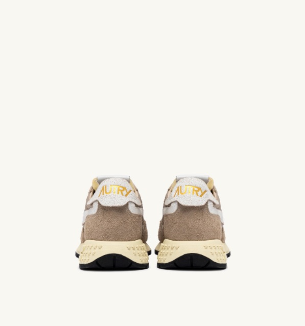 Autry - NC08 REELWIND LOW men -  PEPPER AND WHITE CRACKED LEATHER AND NYLON
