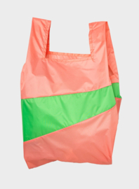 Susan Bijl - The New Shopping Bag - Coral & Greenscreen LARGE