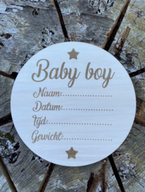 Geboorte bord - invulbord Baby boy