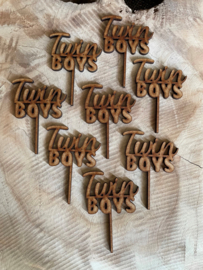 Cupcake toppers Twin boys