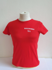 Korte mouw T-shirt rood/zwart (volwassenen)