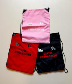 Nylon tas zwart/rood/roze