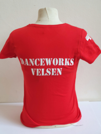 Korte mouw T-shirt rood/zwart (volwassenen)