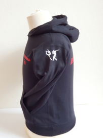 Hoodie zwart/rood volwassenen