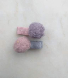 Set haarclips ˋ Pompom Purple ´