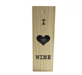 Houten wijnkist - I love wine