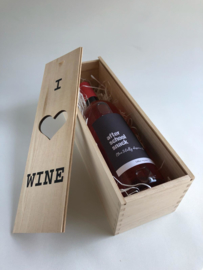 Houten wijnkist - I love wine