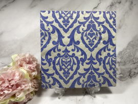 PAW licht blauw grijs patronen ornament servet nr HA540