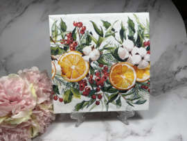 Kerst potpourri sinasappel  servet nr 647