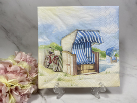 Ambiente strand stoel fiets servet nr 365