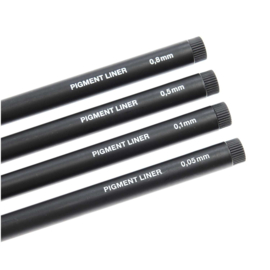 Set van 4 zwarte pigment pennen