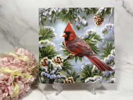 Paper en design vogel rood servet nr 372