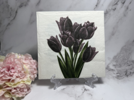 Zwarte tulpen knutsel servet nr 685