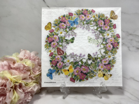 Ambiente bloemen vlinder krans servet nr H423